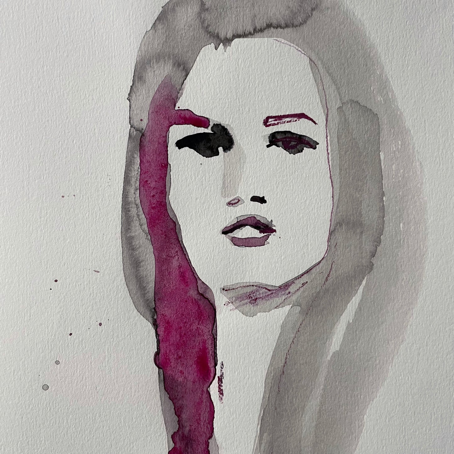 Doll with pink hair